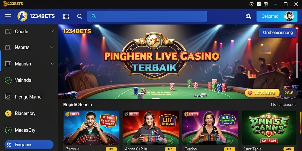 Tampilan gameplay Live Casino yang seru di 1234BETS.