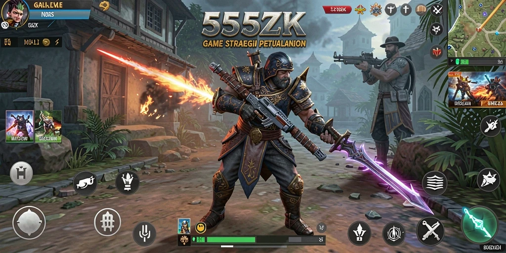 Screenshot gameplay 555ZK menampilkan pertempuran seru dan strategi mendalam.