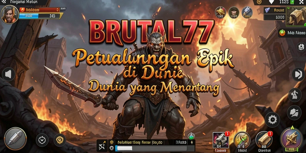 Tangkapan layar utama <strong>BRUTAL77</strong> menunjukkan momen mendebarkan dalam gameplay petualangan.