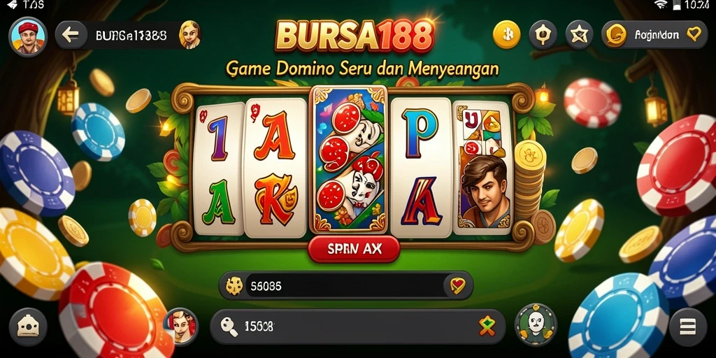 Screenshot BURSA188 menampilkan gameplay Domino yang menarik.