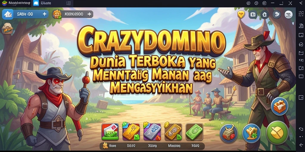 Screenshot dari gameplay <strong>CRAZYDOMINO</strong> yang menampilkan dunia terbuka yang luas.