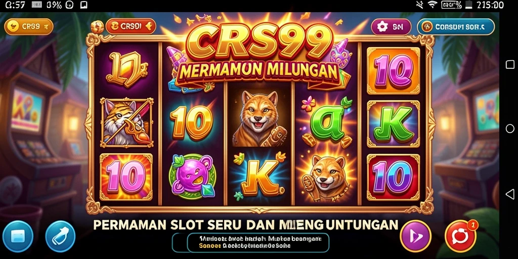 Tampilan gameplay Slot yang menegangkan dan penuh warna dari CRS99.