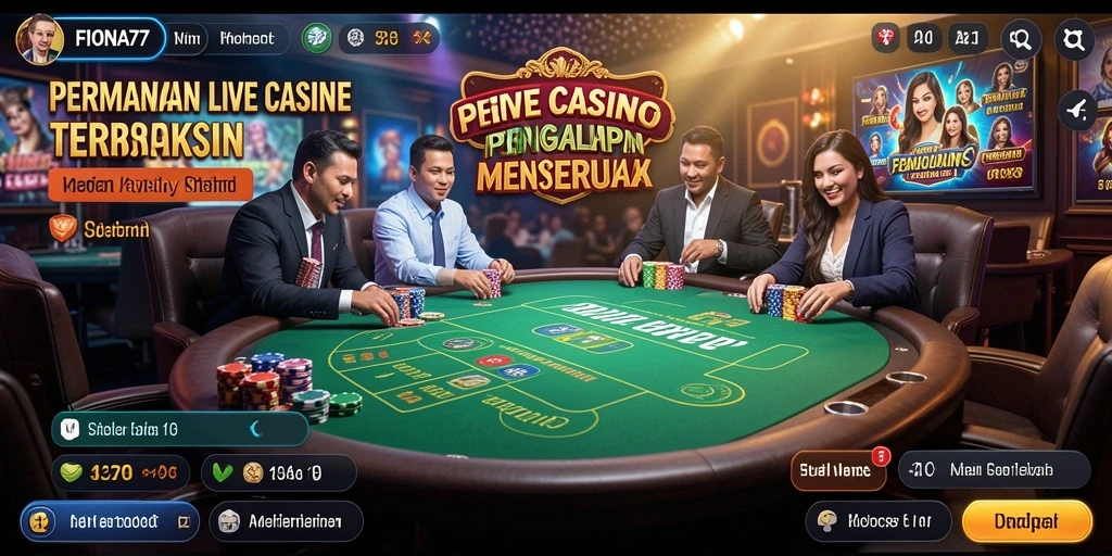 Gameplay seru dari aplikasi Live Casino FIONA77 dengan dealer langsung.