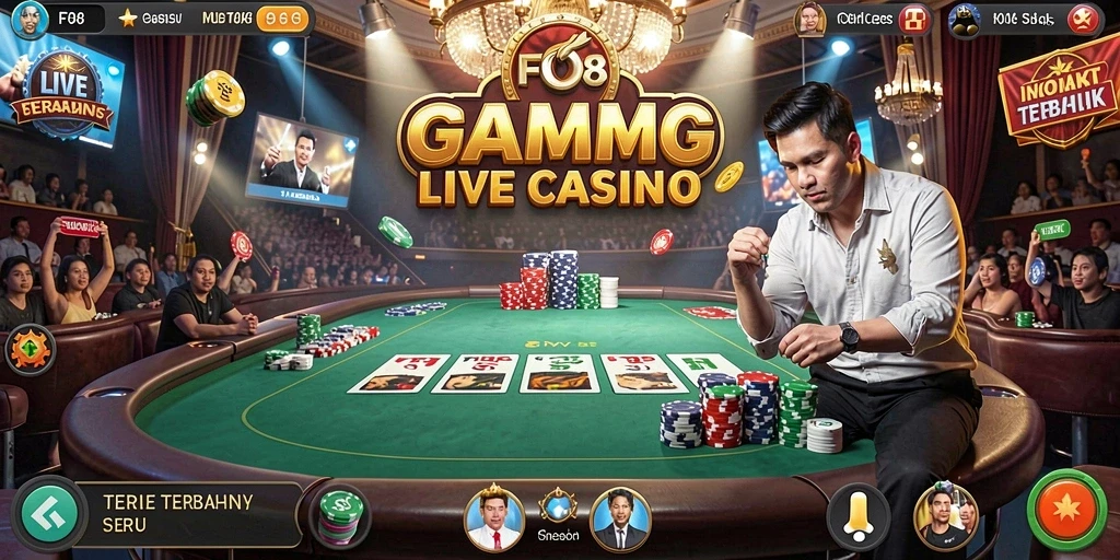 Tampilan gameplay seru di FO8 Live Casino dengan dealer profesional.