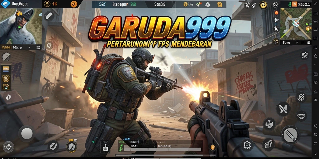 Tampilan aksi mendebarkan dalam gameplay GARUDA999.