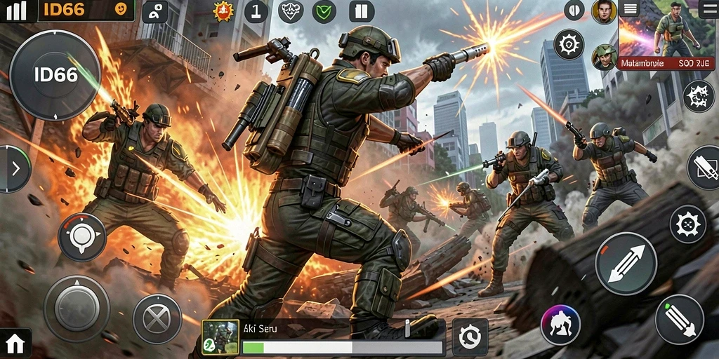 Gameplay ID66 yang menampilkan aksi mendebarkan dan strategi pertempuran.