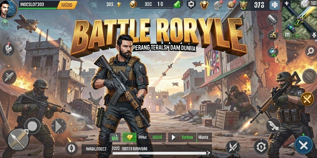 Tangkapan layar permainan <strong>INDESLOT303</strong> menampilkan aksi Battle Royale yang mendebarkan.