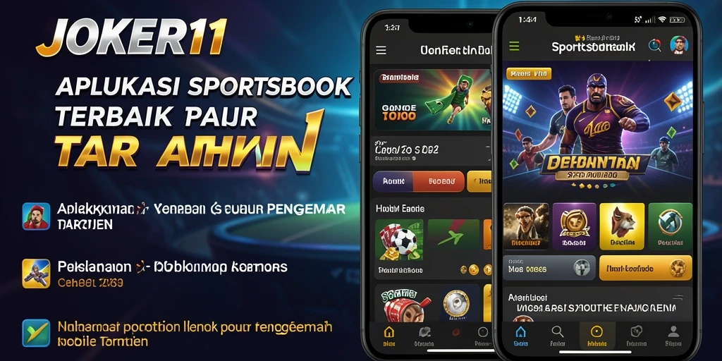 Tampilan utama aplikasi JOKER11 menampilkan berbagai pilihan taruhan olahraga.
