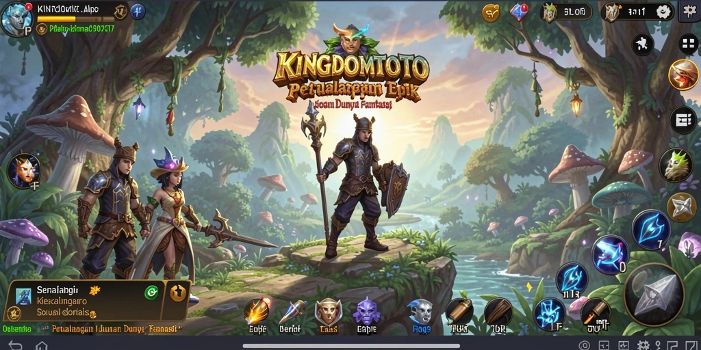 Tangkapan layar dari gameplay KINGDOMTOTO yang menampilkan pertempuran seru dan strategi.