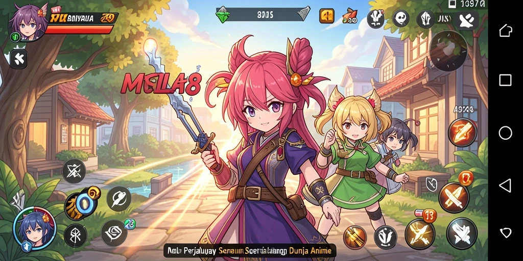 Screenshot gameplay MENYALA78 menampilkan aksi seru karakter anime.