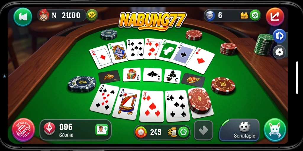 Tampilan gameplay Gaple yang menarik dan seru di NABUNG77.