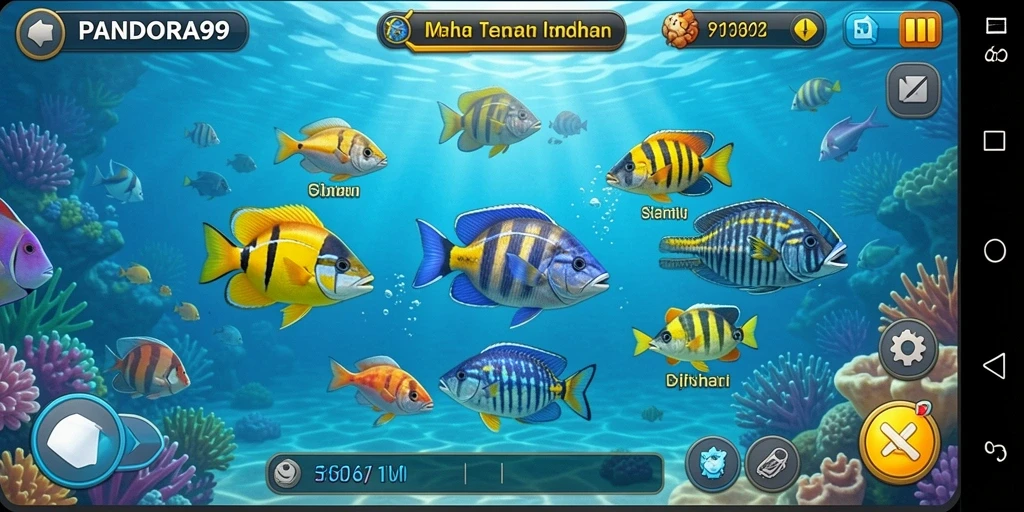 Tampilan gameplay Tembak Ikan yang memukau di PANDORA99.