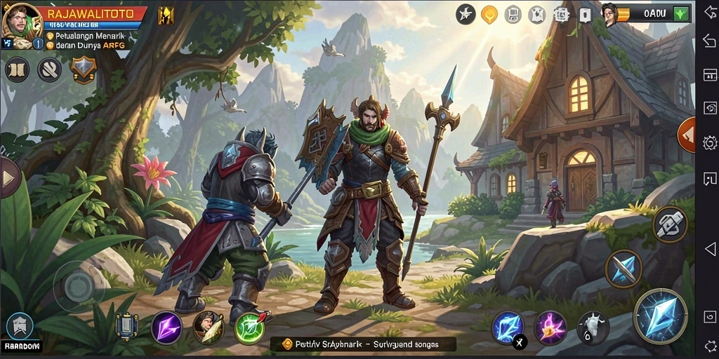 Tampilan gameplay menegangkan di dunia <strong>RAJAWALITOTO</strong> yang luas.