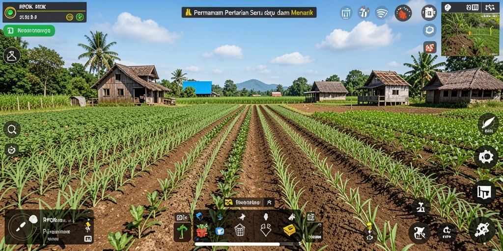 Gameplay RPOK menampilkan aktivitas bercocok tanam yang interaktif dan menyenangkan.
