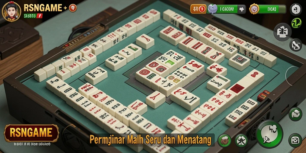 Screenshot gameplay RSNGAME menampilkan keseruan permainan Mahjong.