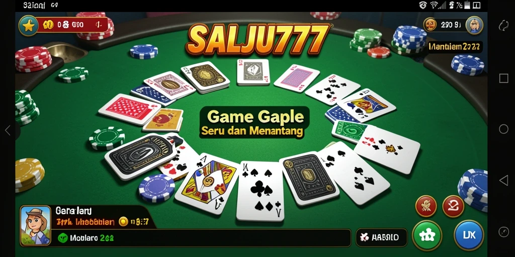 Tampilan gameplay SALJU777 yang seru dalam bermain Gaple.