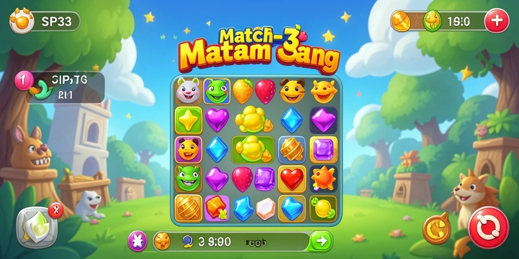 Tangkapan layar dari gameplay SIP33 yang penuh warna dan menantang.