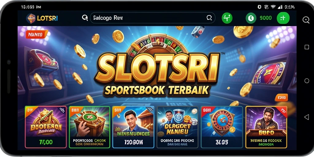 Tampilan menarik aplikasi SLOTSRI yang menawarkan taruhan olahraga.