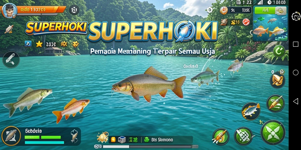 Tangkapan ikan yang fantastis dalam game memancing SUPERHOKI.