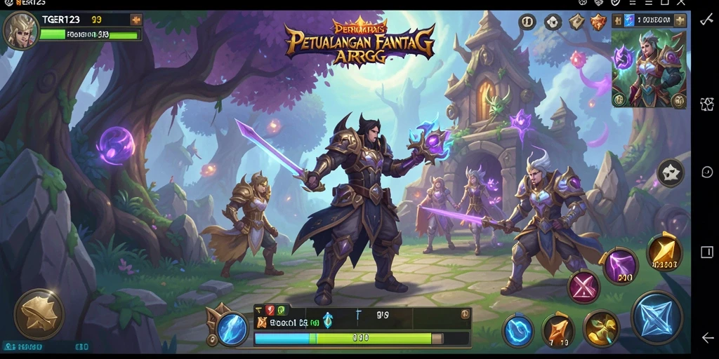 Tampilan screenshot TGER123 menunjukkan aksi pertarungan seru di dunia fantasi.