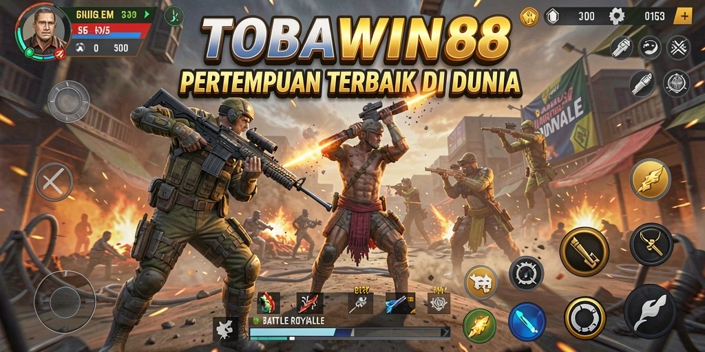 Screenshot gameplay TOBAWIN88 dengan pertempuran yang intens dan grafis menawan.