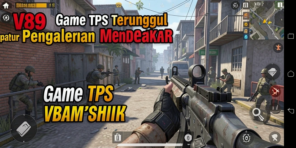 Screenshot gameplay V89 menampilkan aksi mendebarkan dalam pertempuran TPS.